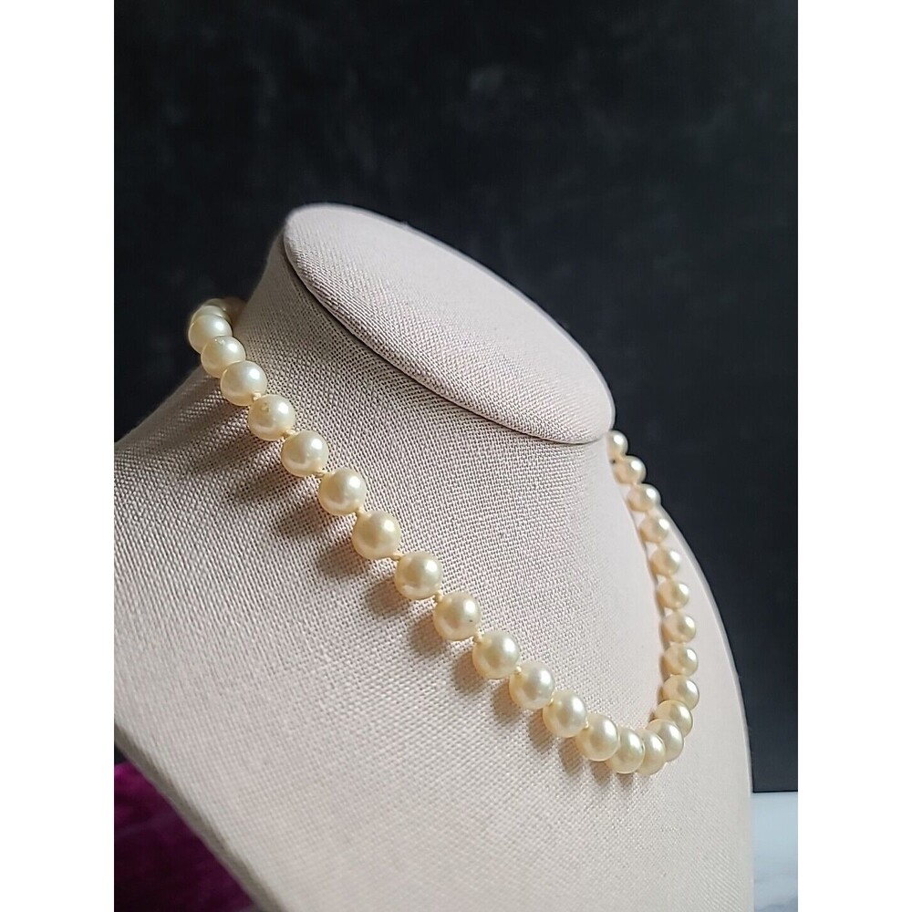 Faux Pearl Beaded Necklace Vintage, READ